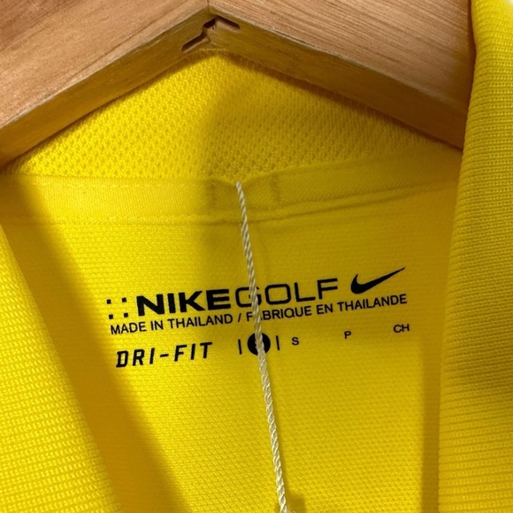 Nike Men Dri Fit UV Tech Golf Polo Shirt Sz Small Yellow Short Sleeve 358324 NWT - Picture 4 of 9